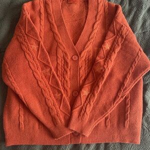 Taylor Swift Cable Knit Cardigan - Burnt Orange